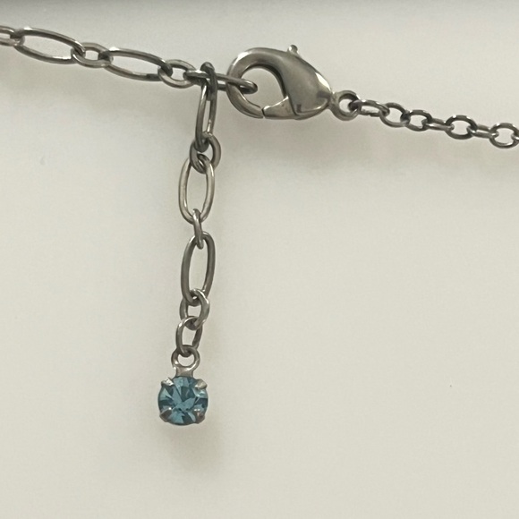 Vintage Blue Prong Set Rhinestone 13” - 16” Necklace - Picture 10 of 16